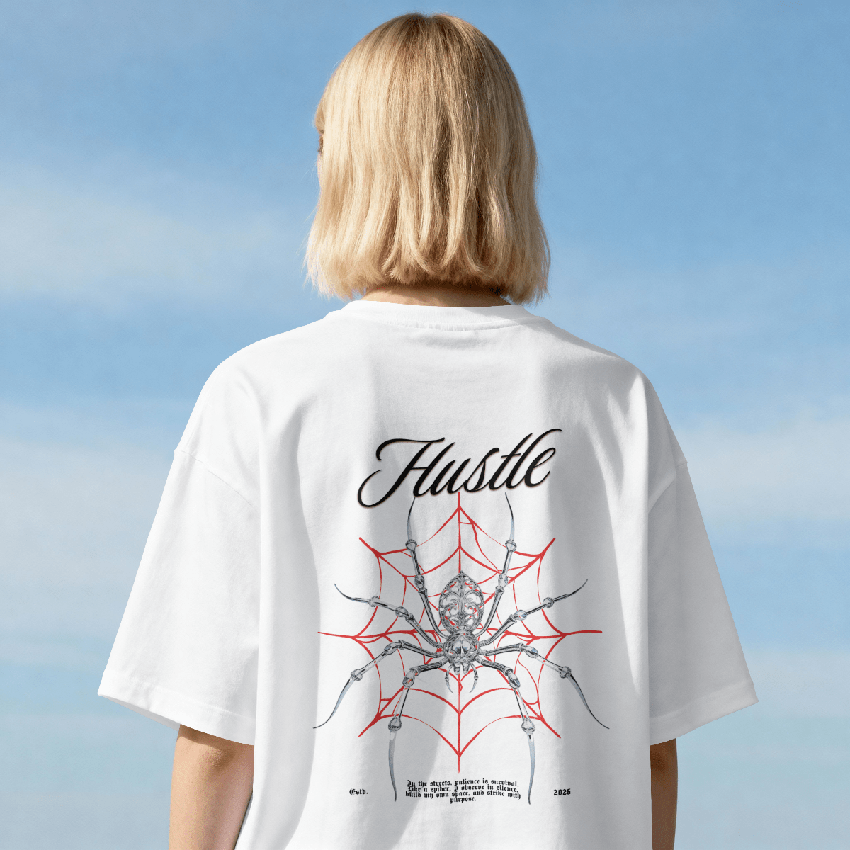 Hustle — Spider Web Tee Front&Back - BlankNine