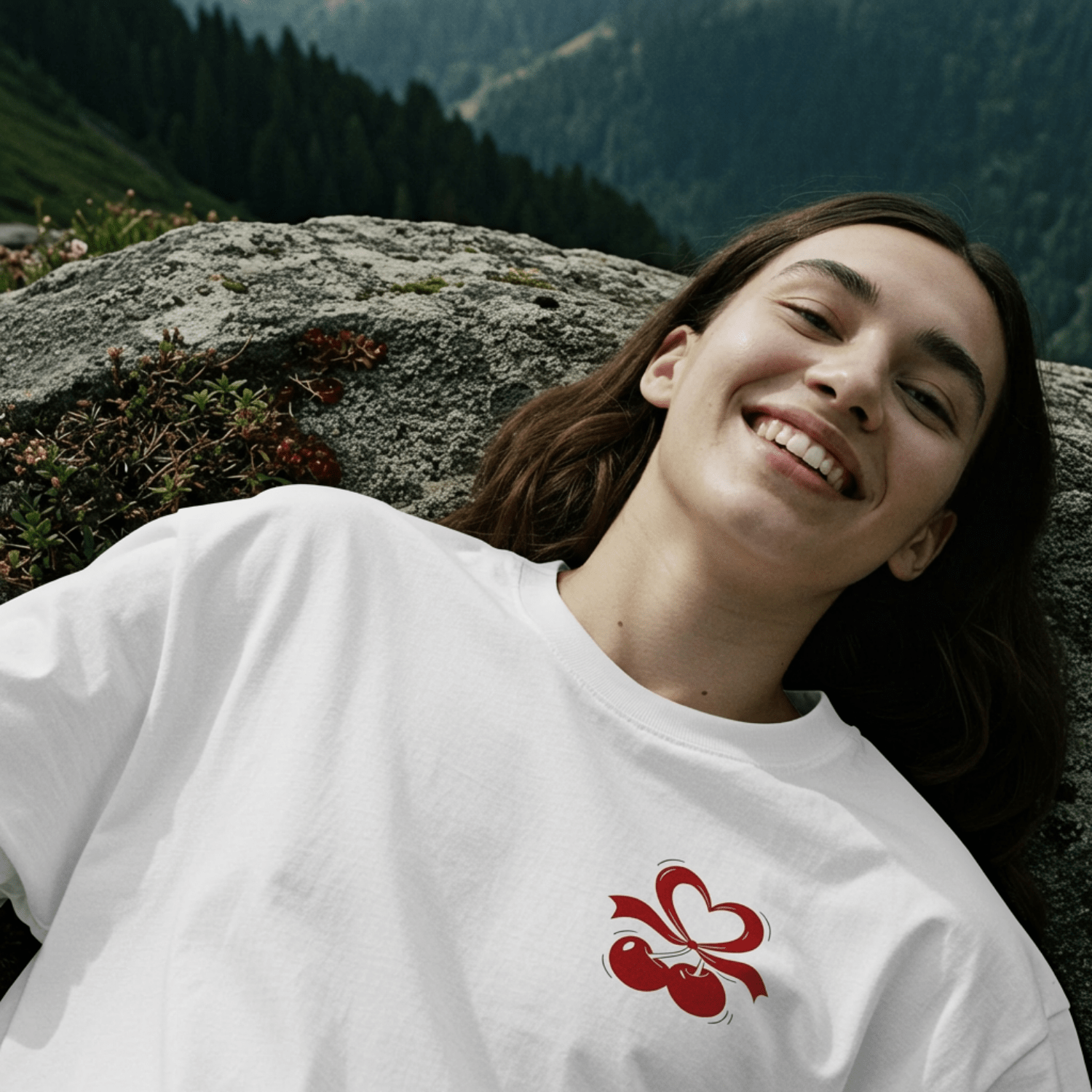 Just a Girl With Feelings — Cherry Heart Tee - BlankNine