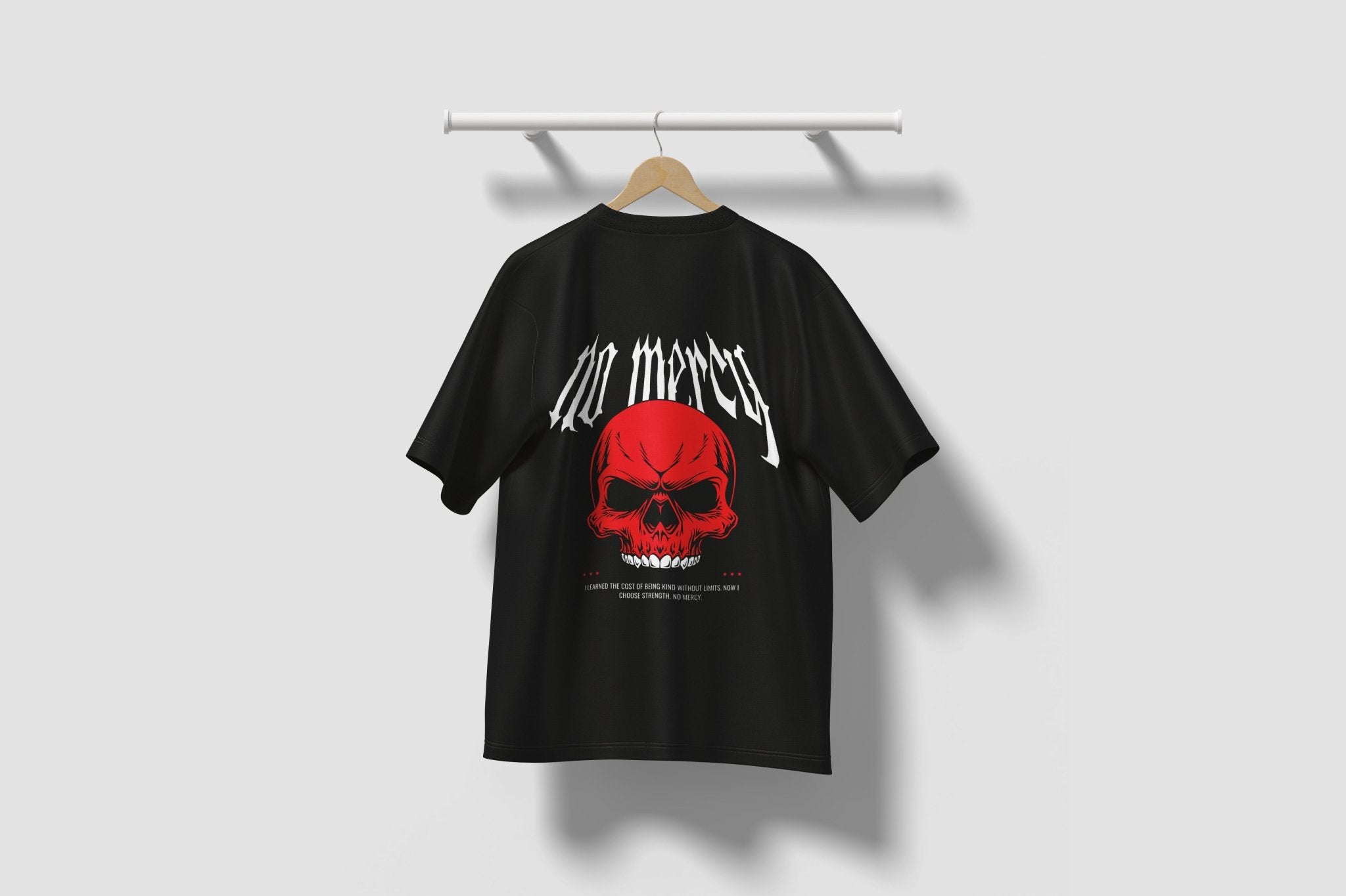 No Mercy — Red Skull Street Tee Front&Back - BlankNine